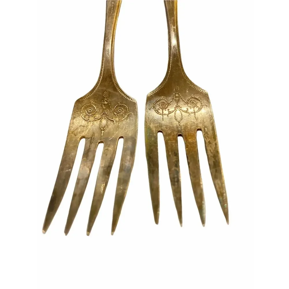 Set of 2 Grosvenor by Oneida Individual Salad Forks Silverplate 6 1/4